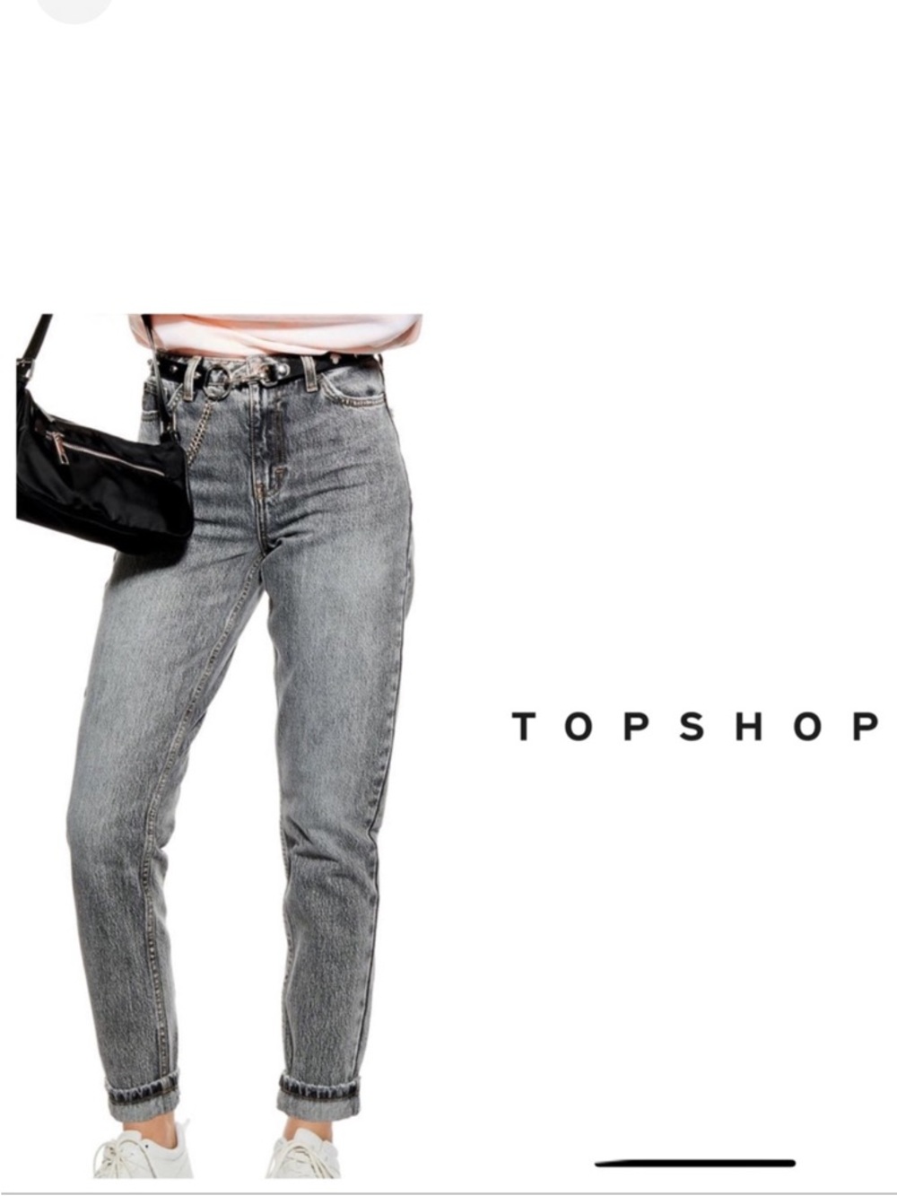 Topshop Gray Mom Jeans